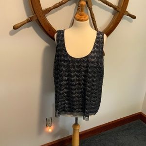 St. John  sleeveless top New Blue with Silver